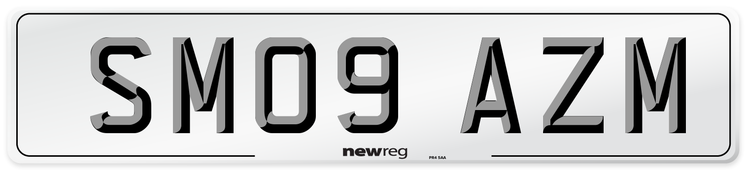 SM09 AZM Number Plate from New Reg